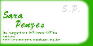 sara penzes business card